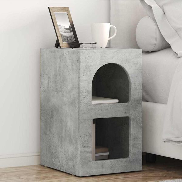 vidaXL Nachttisch Beton Grau 29,5 x 33,5 x 50 cm Holzwerkstoff