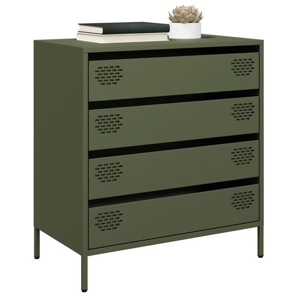 vidaXL Sideboard Olivgr&uuml;n 68x39x73,5 cm Kaltgewalzter Stahl