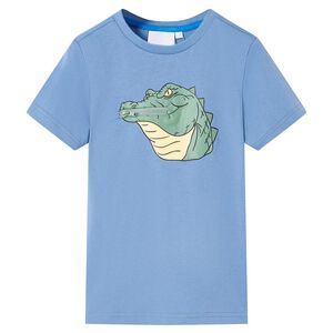 vidaXL Kinder-T-Shirt Mittelblau 128