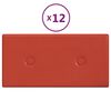 vidaXL Wandpaneele 12 Stk. Rot 30x15 cm Kunstleder 0,54 m²