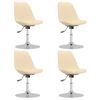 vidaXL Esszimmerst&uuml;hle 4 Stk. Drehbar Creme Stoff