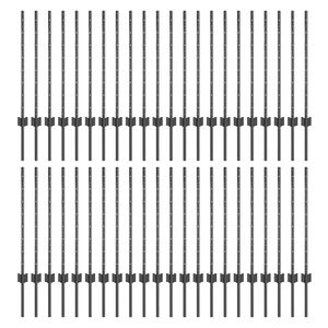 vidaXL Eingebetteter Zaunpfosten 44 Stk. Grau 120 cm