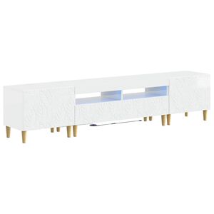 vidaXL 3-teiliges LED TV Regal DELFT Hochglanz Wei&szlig; Holzwerkstoff