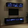 vidaXL TV Wand Einheiten mit LED mit LED 5 pcs Schwarz Eichen-Optik