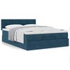 vidaXL Ottoman-Bett mit Matratze Dunkelblau 140x200 cm Samt