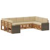 vidaXL Outdoor-Sofagarnitur 9 stk. Natur und Beige Polyester