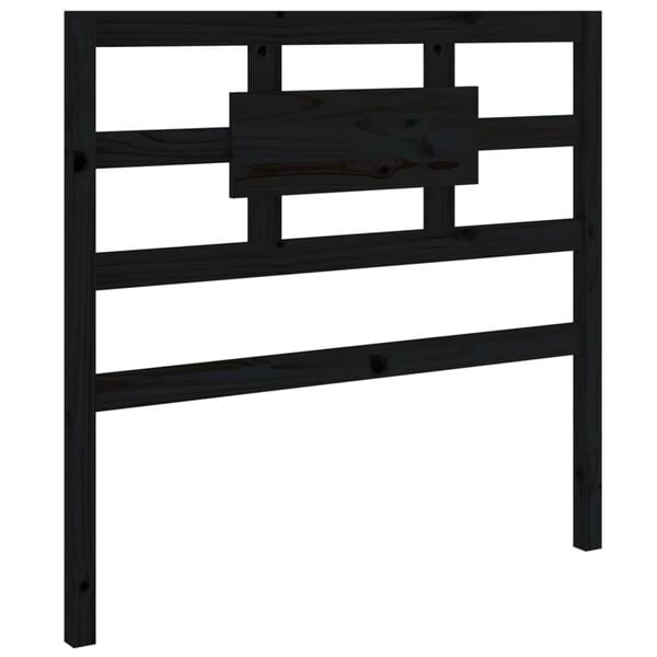 vidaXL Kopfteil Schwarz 80,5x4x100 cm Massivholz Kiefer