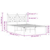 vidaXL Bettgestell mit Kopfteil Metall Wei&szlig; 120x190 cm