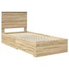 vidaXL Bettrahmen mit Kopfteil Sonoma-Eiche 90 x 190 cm Holzwerkstoff