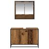 vidaXL Badezimmerm&ouml;bel-Set mit Regal 2 pcs Altholz Holzwerkstoff