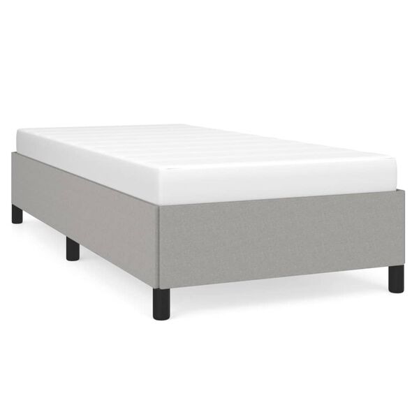 vidaXL Bettgestell ohne Matratze Hellgrau 90x200 cm Stoff