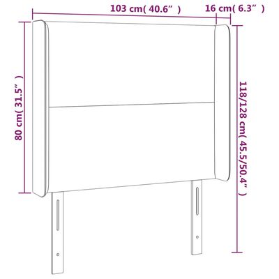 vidaXL Kopfteil mit Ohren Dunkelblau 103x16x118/128 cm Samt