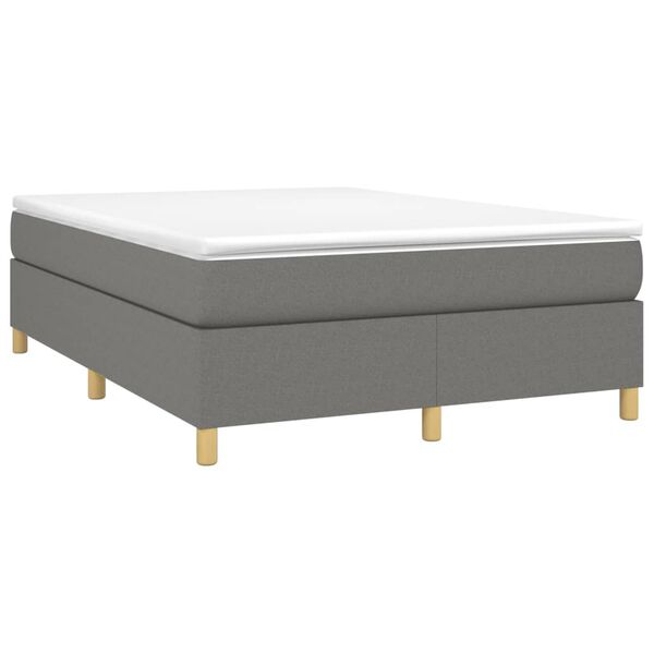 vidaXL Boxspringbettgestell Dunkelgrau 140x200 cm Stoff