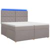 vidaXL Boxspringbett mit Matratze Taupe 200 x 200 cm Stoff