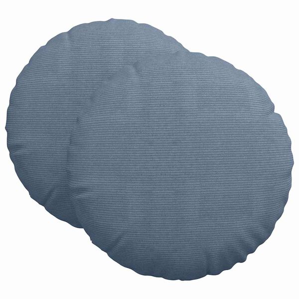 vidaXL Sitzkissen 2 pcs Blau &Oslash; 60 cm Cordstoff