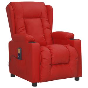vidaXL Massagesessel Weinrot Kunstleder