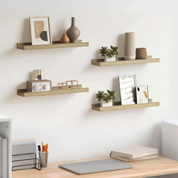 vidaXL Wandregale 4 Stk. Sonoma-Eiche 40x9x3 cm