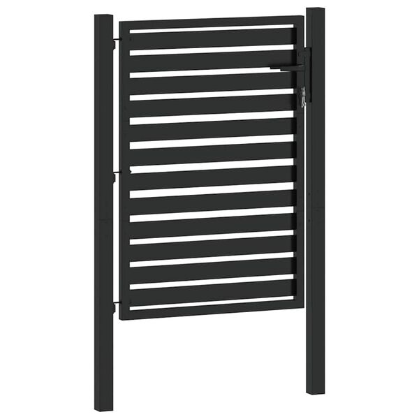 vidaXL Gartentor Abschlie&szlig;bar Schwarz 100x120 cm Aluminium