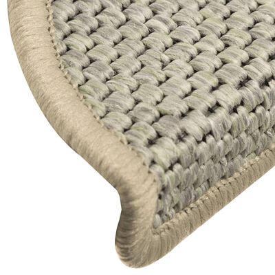 vidaXL Treppenmatten Selbstklebend Sisal-Look 15 Stk 56x17x3 Hellgrün