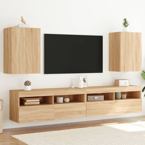 vidaXL TV-Wandschr&auml;nke 2 Stk. Sonoma-Eiche 40,5x30x60 cm Holzwerkstoff