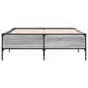 vidaXL Bettgestell Grau Sonoma 120x190 cm Holzwerkstoff und Metall