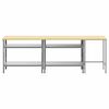 vidaXL Werkbank-Set 3 pcs Beige und Grau Pulverbeschichteter Stahl