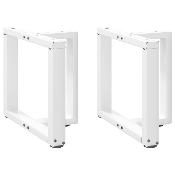 vidaXL Couchtischbeine T-Form 2 Stk. Wei&szlig; 50x25x(42-43) cm Stahl