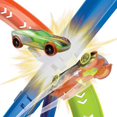 Hot Wheels Hyper-Speed Rennbahn mit Crash-Spirale Action