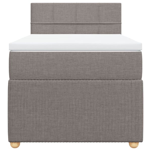 vidaXL Boxspringbett mit Matratze Taupe 90x190 cm Stoff