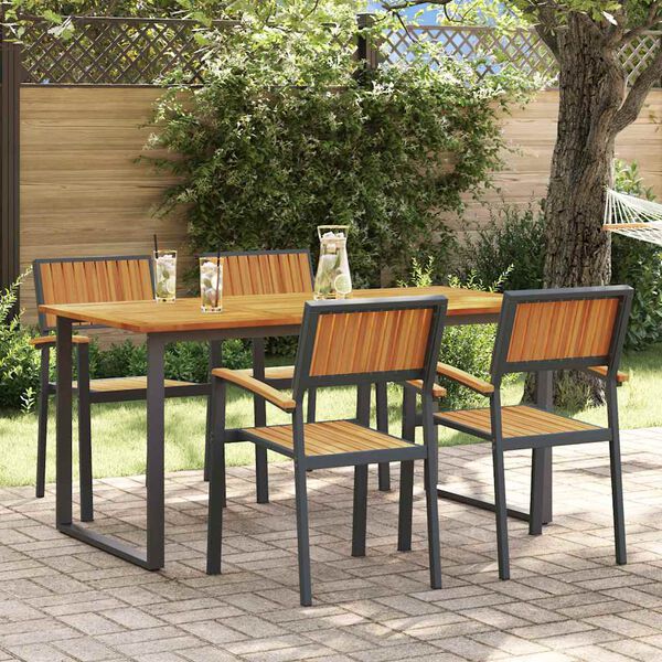 vidaXL Garten Essgruppe 5 pcs Schwarz und Braun