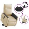 vidaXL Massagesessel mit Aufstehhilfe Creme Stoff