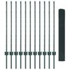 vidaXL Zaun mit Pfosten Gr&uuml;n 1 x 25 m Stahl