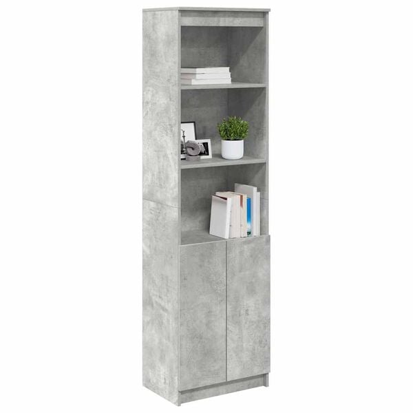 vidaXL Highboard Betongrau 50x35x180 cm Holzwerkstoff