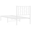 vidaXL Metallbett ohne Matratze mit Kopfteil Wei&szlig; 75x190 cm