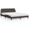 vidaXL Bett mit Matratze "Dover" Dunkelbraun 160x200 cm Stoff