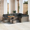 vidaXL Garten-Sofa-Set mit Kissen 12 pcs Grau Poly Rattan