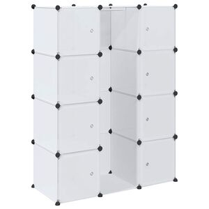 vidaXL Modularer Schrank mit 9 F&auml;chern 109x36,5x143 cm Wei&szlig;