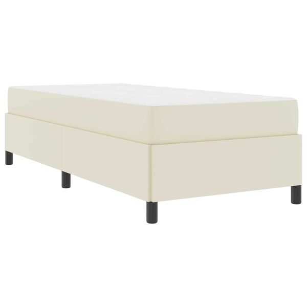 vidaXL Bettgestell mit Matratze Creme 100 x 200 cm Kunstleder