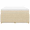 vidaXL Boxspringbett mit Matratze Creme 140x200 cm Stoff