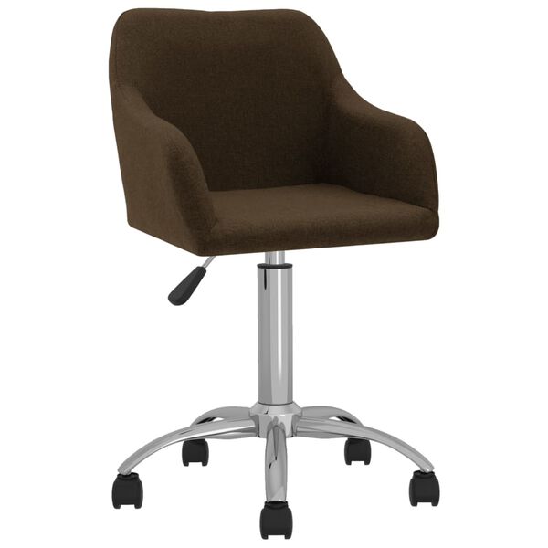 vidaXL Esszimmerst&uuml;hle 6 Stk. Drehbar Dunkelbraun Stoff