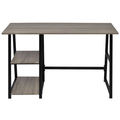vidaXL Schreibtisch mit 2 Regalen Grau und Eiche