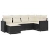 vidaXL 6-tlg. Garten-Sofagarnitur mit Kissen Schwarz Poly Rattan