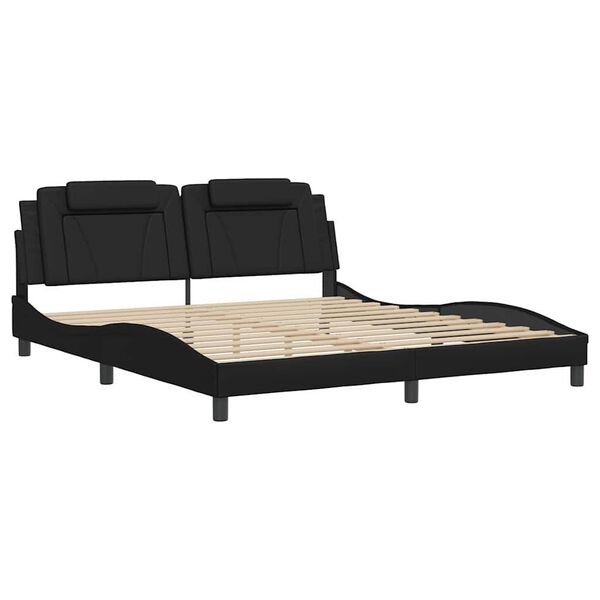 vidaXL Bettgestell "Viana" ohne Matratze Schwarz 180x200 cm Kunstleder