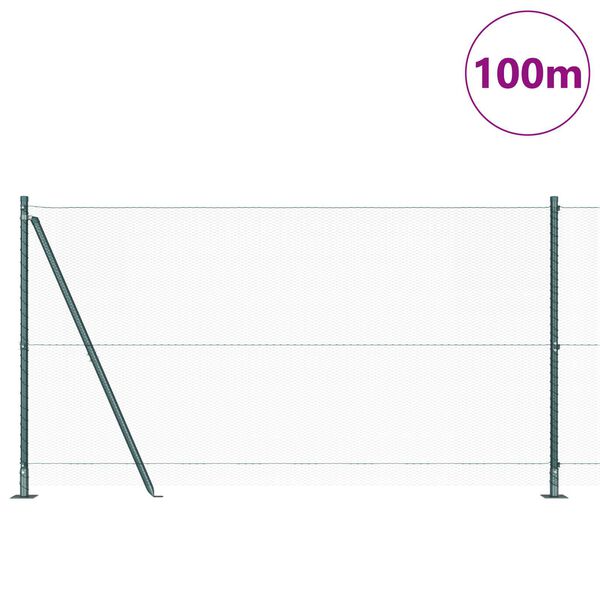 vidaXL Zaunpfosten Gr&uuml;n 100 x 1,2 m (13 mm Maschenabstand)