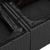 vidaXL Gartensofa-set mit Speicher 6 pcs Schwarz Poly-Rattan