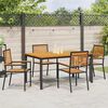 vidaXL Garten Essgruppe 5 pcs Schwarz Poly-Rattan