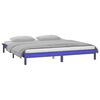 vidaXL Massivholzbett mit LEDs Grau 120x190 cm