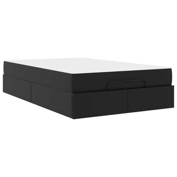 vidaXL Bettgestell mit Matratze mit Matratze 2 pcs Schwarz PVC