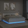 vidaXL Bettrahmen mit LED-Lichtleisten Wei&szlig; 180 x 200 cm Holzwerkstoff