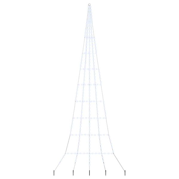 vidaXL LED Weihnachtsbaum mit Erdspießen Kaltweiß 511 cm Metall